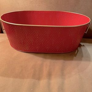Red and Gold Tin Bin